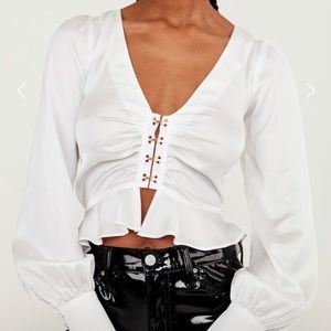 For Love & Lemons blouse - “Isabella Ruched Top”